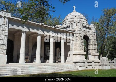 Arcades, Cimitero Kerepesi (cimitero nazionale della strada dei fumi), 8° distretto, Budapest, Ungheria, Magyarország, Europa Foto Stock