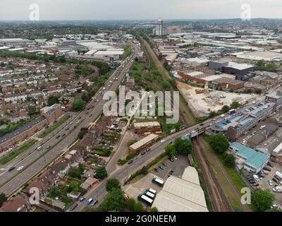 Western Avenue, A40 a North Acton, Park Royal, Londra, Inghilterra Foto Stock