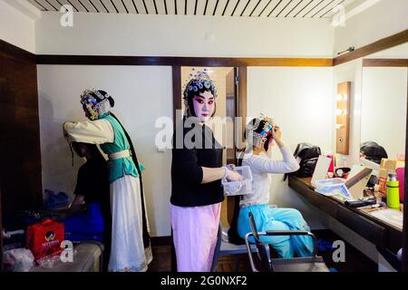 Backstage dell'Opera cinese (Lisbona) Foto Stock