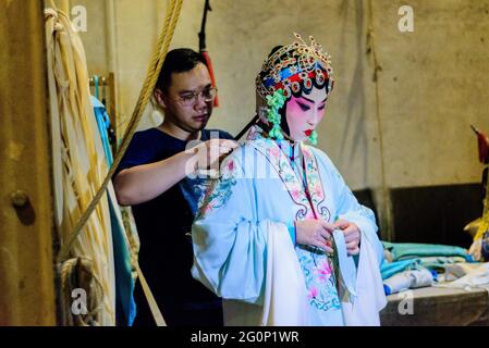 Backstage dell'Opera cinese (Lisbona) Foto Stock