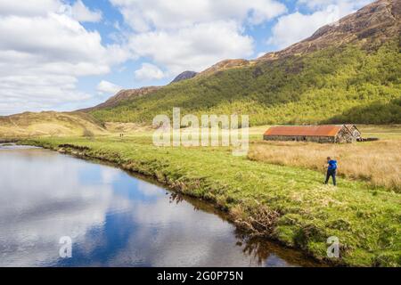 Camminare sul circuito Glen Affric. Con il consenso comune, Glen Affric è il più bello di tutte le valli scozzesi. Offre una favolosa varietà di paesaggi e io Foto Stock