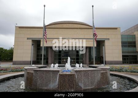 La George Bush Presidential Library and Museum, domenica 30 maggio 2021, a College Station, Text. Foto Stock