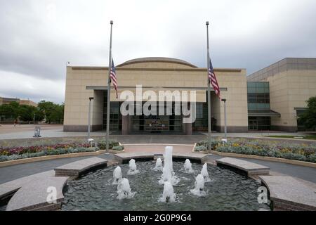 La George Bush Presidential Library and Museum, domenica 30 maggio 2021, a College Station, Text. Foto Stock