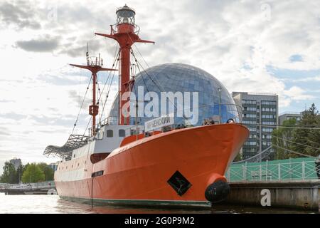 Una mostra del World Ocean Museum. Lightship. Kaliningrad, Russia Foto Stock
