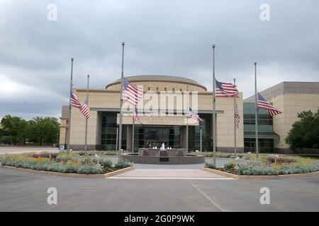 La George Bush Presidential Library and Museum, domenica 30 maggio 2021, a College Station, Text. Foto Stock