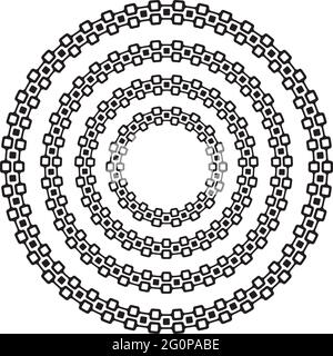 Cornice circolare rotonda in stile Ipanema in un'ampia gamma di dimensioni. Illustrazione Vettoriale