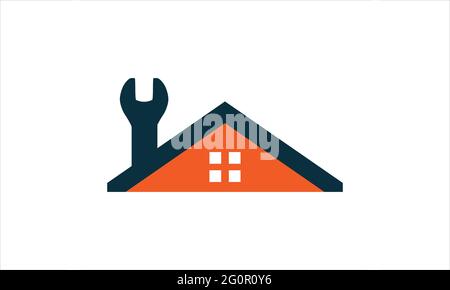 Immagine vettoriale del logo dell'icona di riparazione della casa Illustrazione Vettoriale