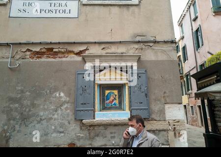 Venezia durante il blocco di Covid19, Italia, Europa, Foto Stock