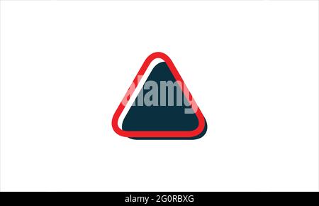 Logo dell'icona a forma di delta con modello di simbolo con illustrazione del contorno rosso Illustrazione Vettoriale