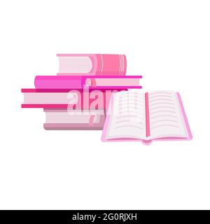 Libri rosa. Apri libro . Disegno di illustrazione vettoriale Illustrazione Vettoriale