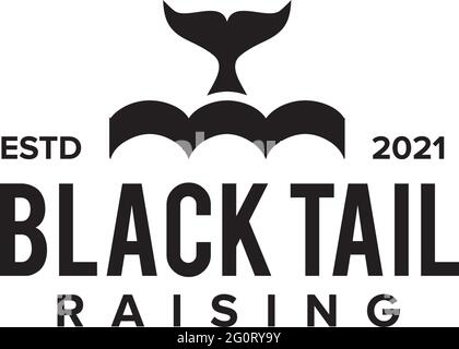 Modello vettoriale per il design del logo della coda delle balene Illustrazione Vettoriale