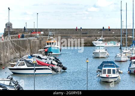 Saundersfoot Harbour, Pembrokeshire, Galles Foto Stock