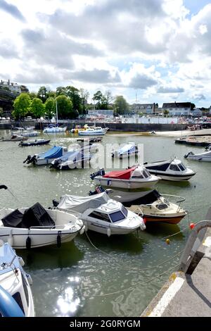 Saundersfoot Harbour, Pembrokeshire, Galles Foto Stock