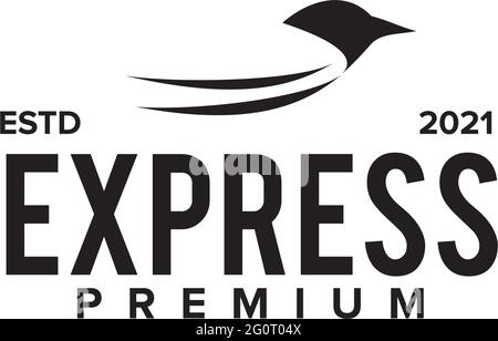 Modello vettoriale per il disegno del logo Express Bird Illustrazione Vettoriale