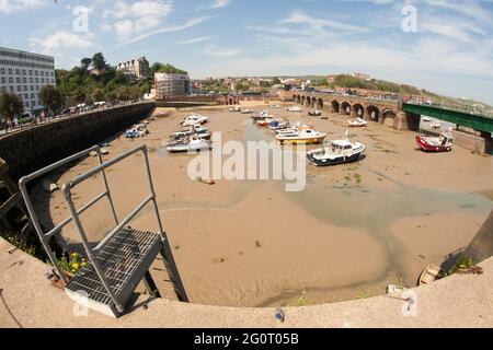 Porto di Folkestone Porto grandangolare fisheye Foto Stock