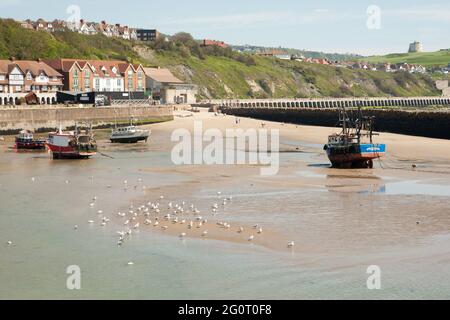 Porto di Folkestone Porto grandangolare fisheye Foto Stock