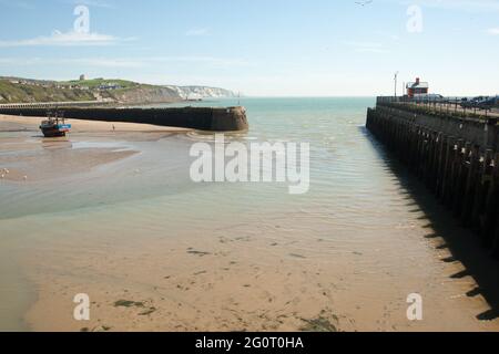 Porto di Folkestone Porto grandangolare fisheye Foto Stock