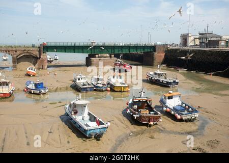 Porto di Folkestone Porto grandangolare fisheye Foto Stock