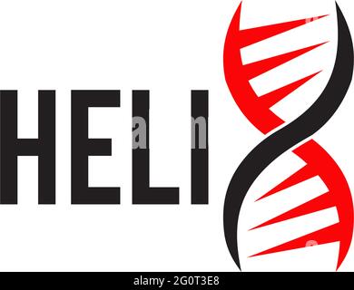 Modello vettoriale per la progettazione del logo dell'icona Helix Illustrazione Vettoriale