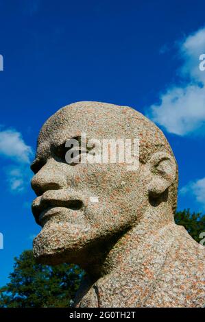 Lituania (paesi baltici), regione dell'Alytus, città di Druskininkai, Parco del Gruso, mondo Stalin, Statua di Lenin Foto Stock