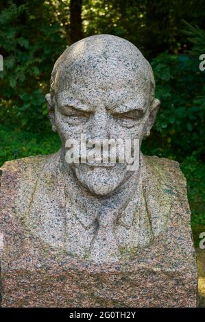 Lituania (paesi baltici), regione dell'Alytus, città di Druskininkai, Parco del Gruso, mondo Stalin, Statua di Lenin Foto Stock