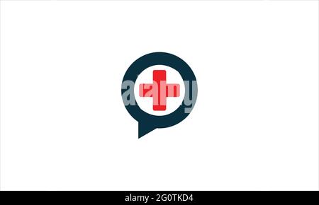 Salute medica icona chat di emergenza design logo Illustrazione Vettoriale