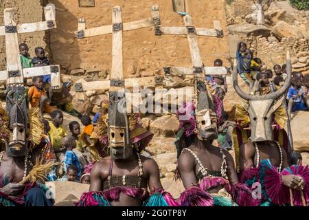 Le misteriose maschere Dogon, Mali Foto Stock