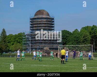 South Lanarkshire, Scozia, Regno Unito. 29 maggio 2021: Una partita dei giovani che si gioca all'Hamilton Palace. Foto Stock