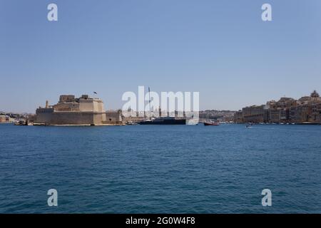 Forte Sant'Angelo - Grand Harbour - Valletta Foto Stock