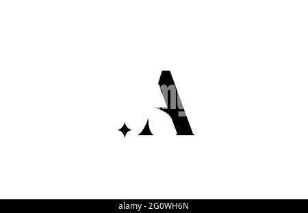 In bianco e nero UN logo con lettera alfabetica per gli affari con STAR. Scritte creative per l'azienda. Design delle icone di branding delle identità aziendali Foto Stock