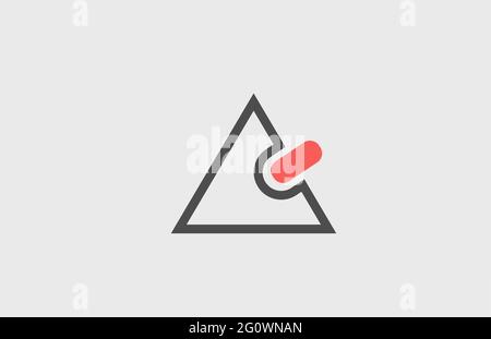 Grigio rosa icona con il logo di una lettera alfabetica. Design geometrico per identità aziendale con linea Foto Stock