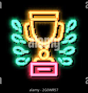 Illustrazione dell'icona del bagliore al neon Champion Cup Illustrazione Vettoriale