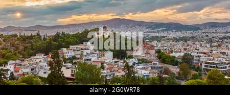 Atene, Grecia. Paesaggio urbano, vista panoramica Foto Stock