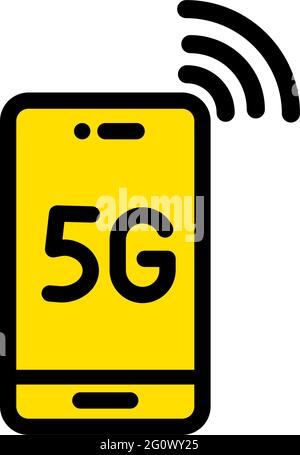 icona vettore colore 5g. Simbolo o logo della connessione Internet di rete. Illustrazione vettoriale di stock in stile semplice Illustrazione Vettoriale