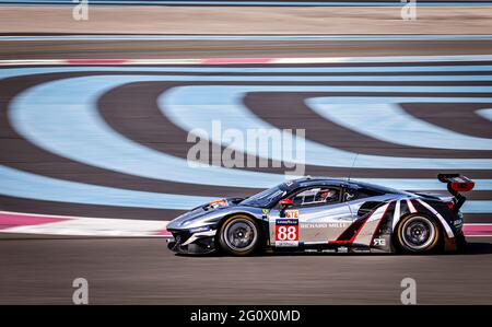 Le Castellet, Francia. 03 giugno 2021. 88 François Perrodo (fra), Emmanuel Collard (fra), Alessio Rovera (ITA), Ferrari 488 GTE EVO AF CORSE, azione durante la 2021 4 ore di le Castellet, 3° round della 2021 European le Mans Series, dal 04 al 06 giugno 2021 sul circuito Paul Ricard, a le Castellet, Francia - Foto François Flamand/DPPI Credit: DPPI Media/Alamy Live News Foto Stock