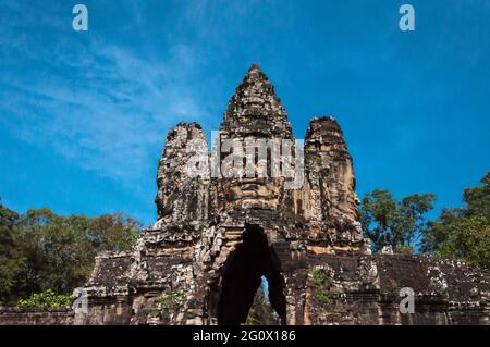 Cambogia. Parte del complesso del tempio di Angkor Wat. Vista dettagliata di un tempio piuttosto remoto. Foto Stock