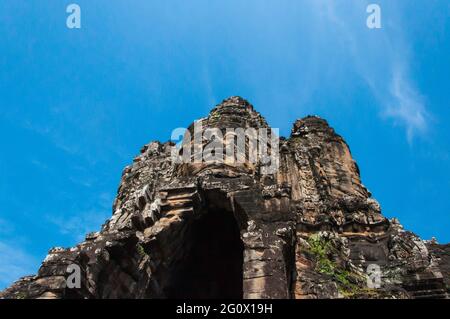 Cambogia. Parte del complesso del tempio di Angkor Wat. Vista dettagliata di un tempio piuttosto remoto. Foto Stock