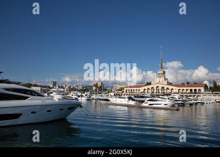 Porto marittimo di Sochi, Krasnodar krai, Russia Foto Stock