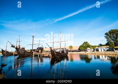 Una replica delle navi navigate da Cristoforo Colombo nel 1492 Foto Stock