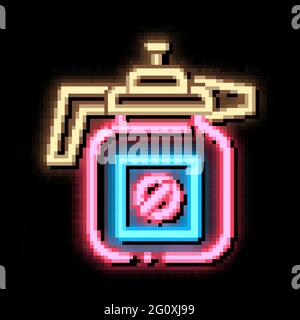 Illustrazione dell'icona del bagliore al neon dello strumento atomizzatore Illustrazione Vettoriale