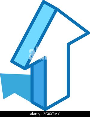Icona isometrica freccia su. Linea di associazione, simbolo di stile di linea 3D di crescita. Illustrazione Vettoriale