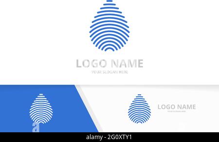 Combinazione di logo Natural Water. Modello di design del logotipo pure Drop. Illustrazione Vettoriale