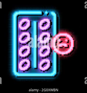 Illustrazione dell'icona di DESRESS pills al neon Glow Illustrazione Vettoriale