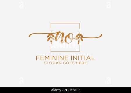 AO beauty monogramma e logo elegante design calligrafia logo di firma iniziale, matrimonio, moda, floreale e botanico con modello creativo. Illustrazione Vettoriale