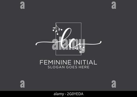 LC beauty monogramma ed elegante logo design scritta a mano logo di firma iniziale, matrimonio, moda, floreale e botanico con modello creativo. Illustrazione Vettoriale