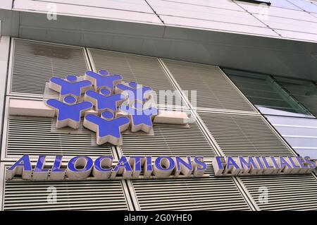 FRANCIA. PARIGI (75) EDIFICIO PER ASSEGNI FAMILIARI (CAF) Foto Stock