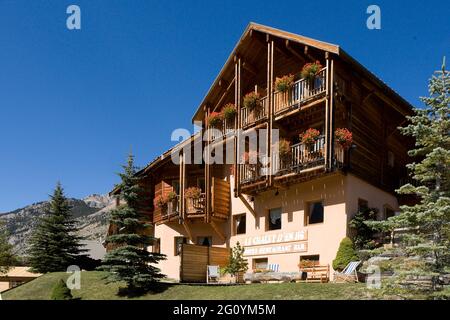 HAUTES-ALPES, 05, VALLEY CLAREE È AL CONFINE FRANCO-ITALIANO, VICINO A BRIANCON E MONTGENEVRE, CHE È UN SITO NATURALE, CHE OFFRE PAESAGGI ECCEZIONALI, Foto Stock