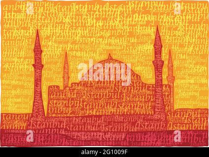 Illustrazione vettoriale di Hagia Sophia, Istanbul, Turchia Illustrazione Vettoriale