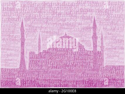 Illustrazione vettoriale di Hagia Sophia, Istanbul, Turchia Illustrazione Vettoriale