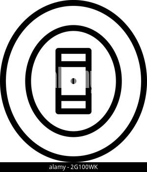 Icona campo di cricket. Design del contorno in grassetto modificabile. Illustrazione vettoriale. Illustrazione Vettoriale